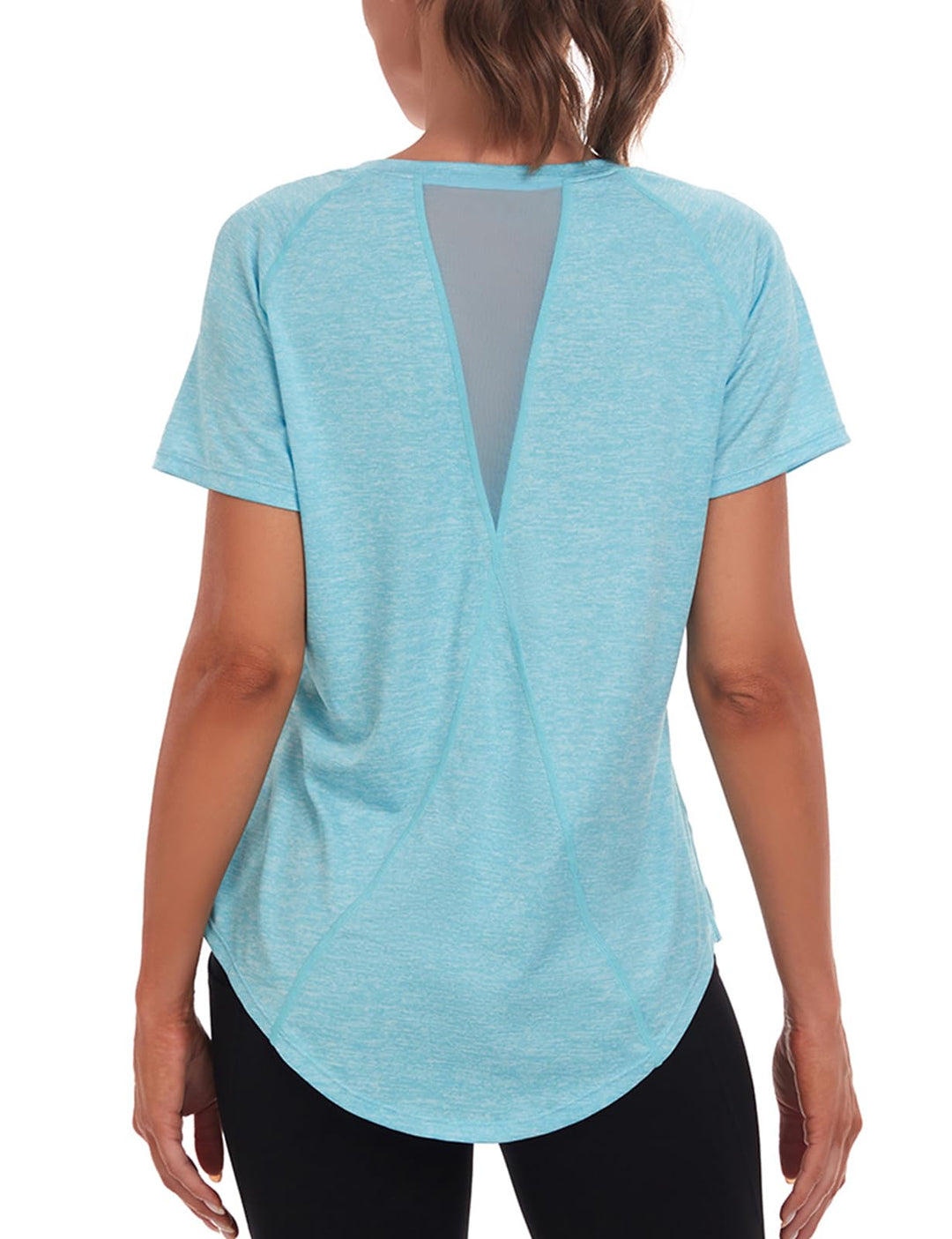 Jlowesun Sportshirt Damen Kurzarm, Leichtes Atmungsaktiv Funktions Back Mesh Sport Oberteile Damen,