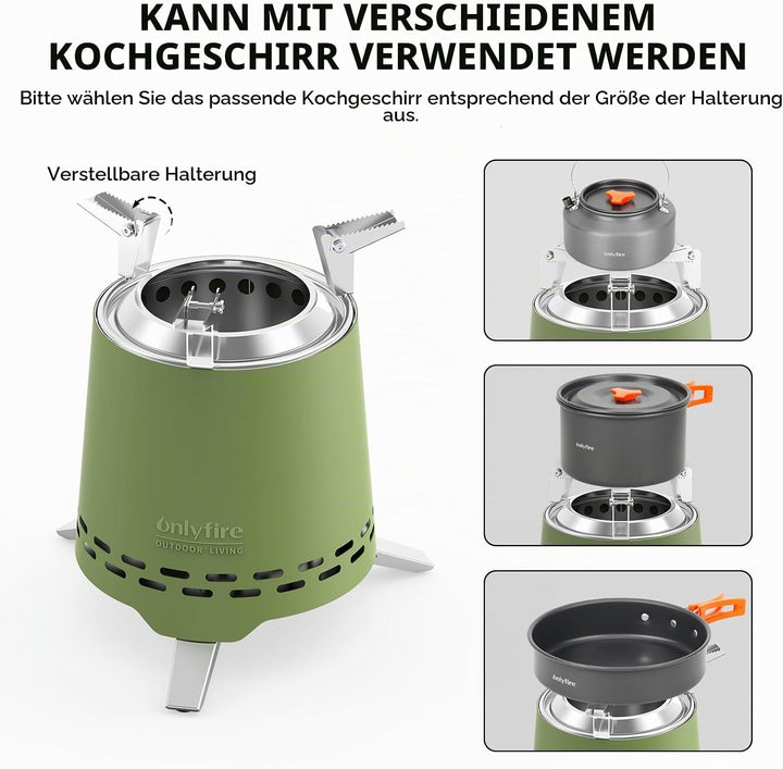 Onlyfire Mini Feuerschale Outdoor 16,5CM, Raucharmer Tischfeuer für den Garten, Tischkamin für Pelle