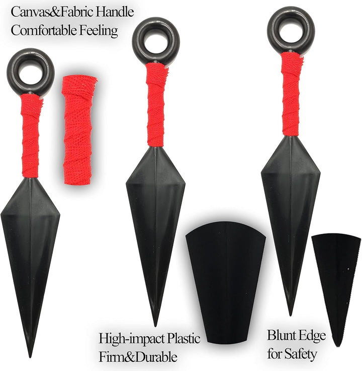 Kunai Ninja Cosplay, Requisiten Ninja Themed Kostüm, Kunststoff, Cosplay Zubehör Kunai Set, Schwarz