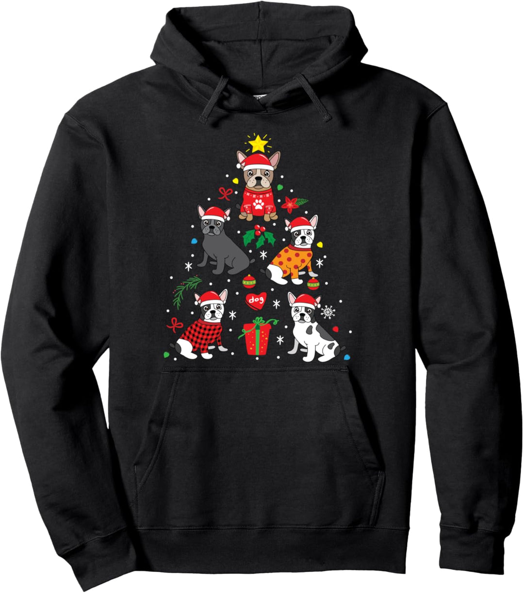 Französische Bulldogge Weihnachten Hundebaum Geschenk French Pullover Hoodie