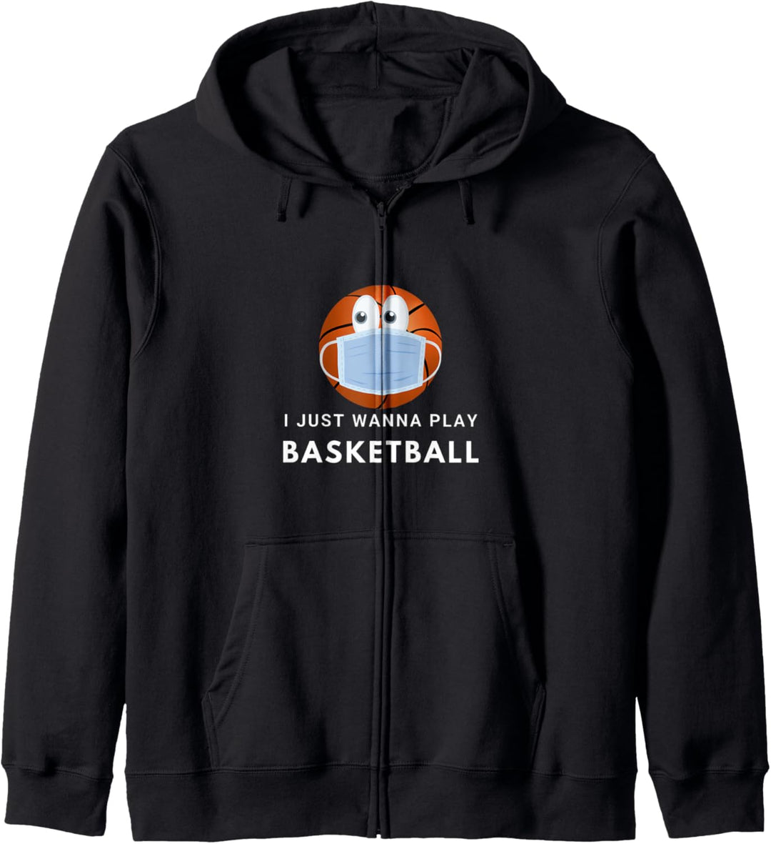 Lustige Gesichtsmaske Ich möchte nur Basketball-Männer Kapuzenjacke
