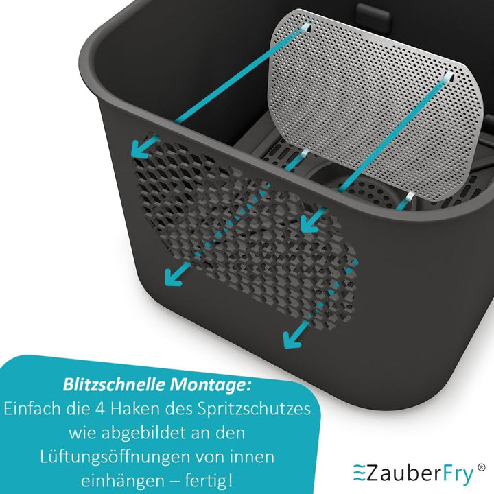 2x ZauberFry Spritzschutz, Effektiver Fettspritzschutz kompatibel mit Ninja Double Stack SL400EU Hei