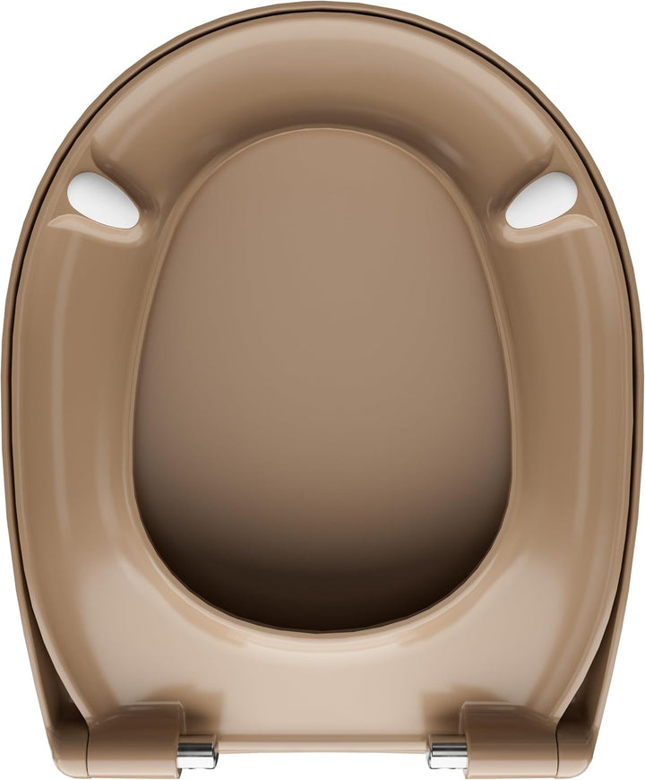 LUVETT® WC-Sitz mit Absenkautomatik C100 oval universell, Toilettendeckel mit 3 Edelstahl Montagelös
