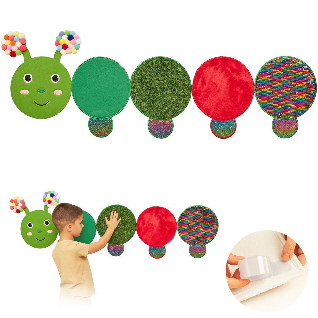 Sensorik-Wandpaneel für Kinder | Fühlen, Erleben & Lernen | Raupen-Sensorikspielzeug für Sensorikräu