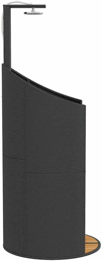 vidaXL Gartendusche, Outdoor Dusche mit Lattenboden Stahlrahmen, Terrassendusche für Pool Schwimmbad