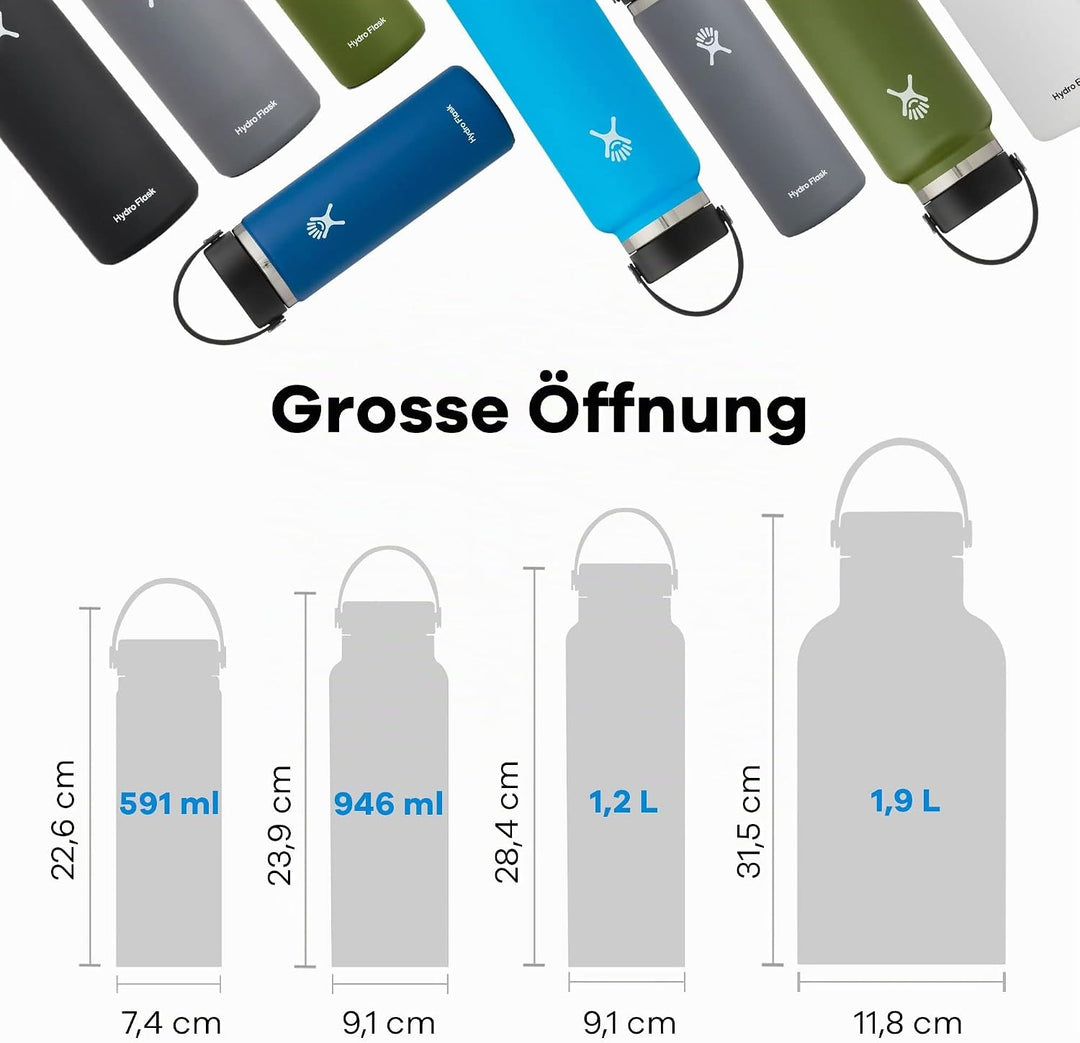 HYDRO FLASK - Trinkflasche 946ml (32oz) - Isolierte Wasserflasche aus Edelstahl - Sportflasche mit a