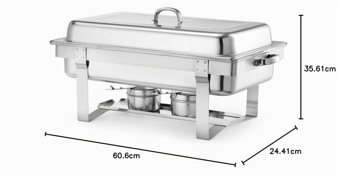 HENDI Chafing Dish, Gastronorm, mit zwei Brennpastenbehältern und einem Behälter 65 mm, geeignet für