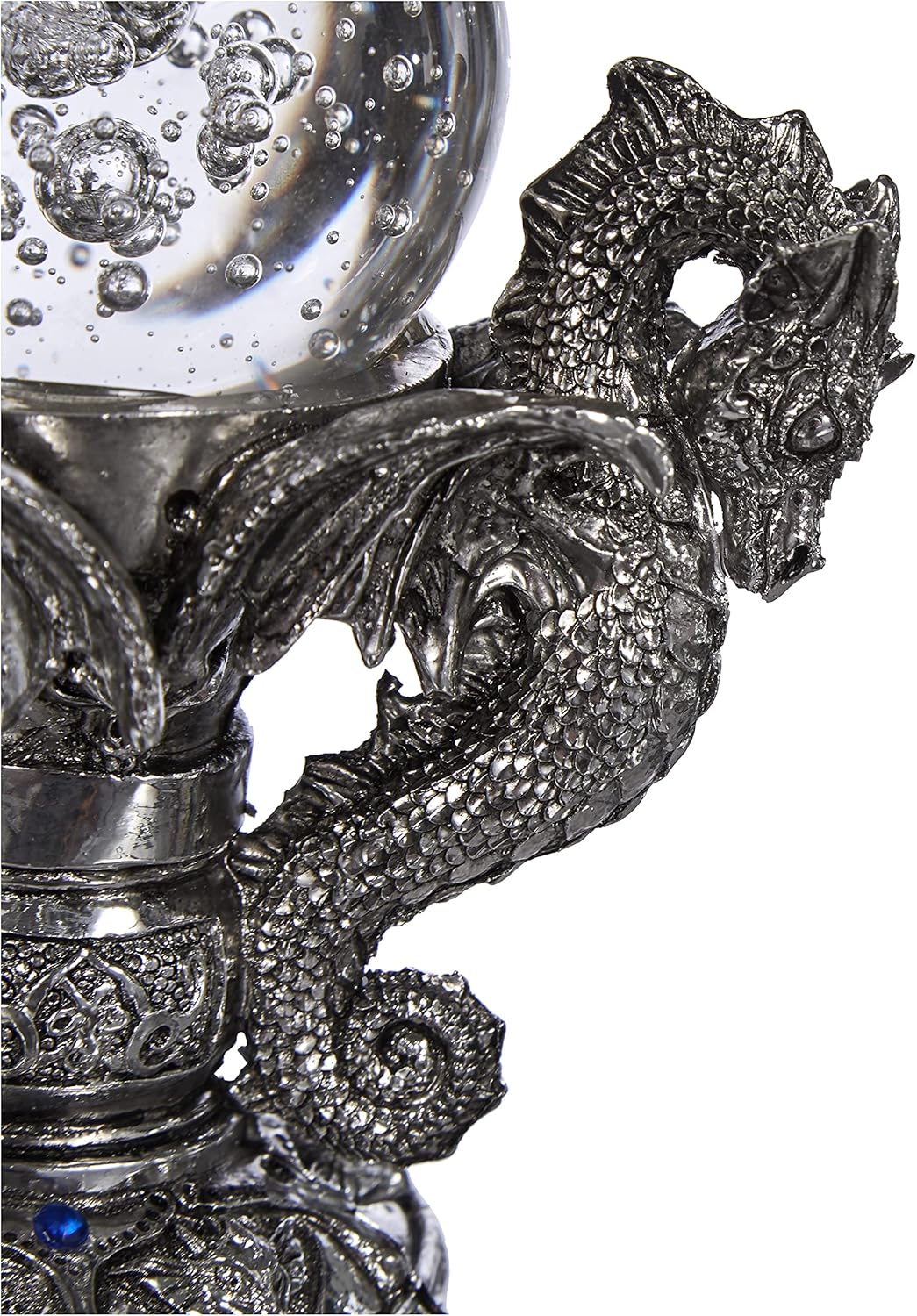 Design Toscano Drachen des Corfu Schlosses Gothic-Deko Statue, Polyresin und Glas, zweifarbig schwar