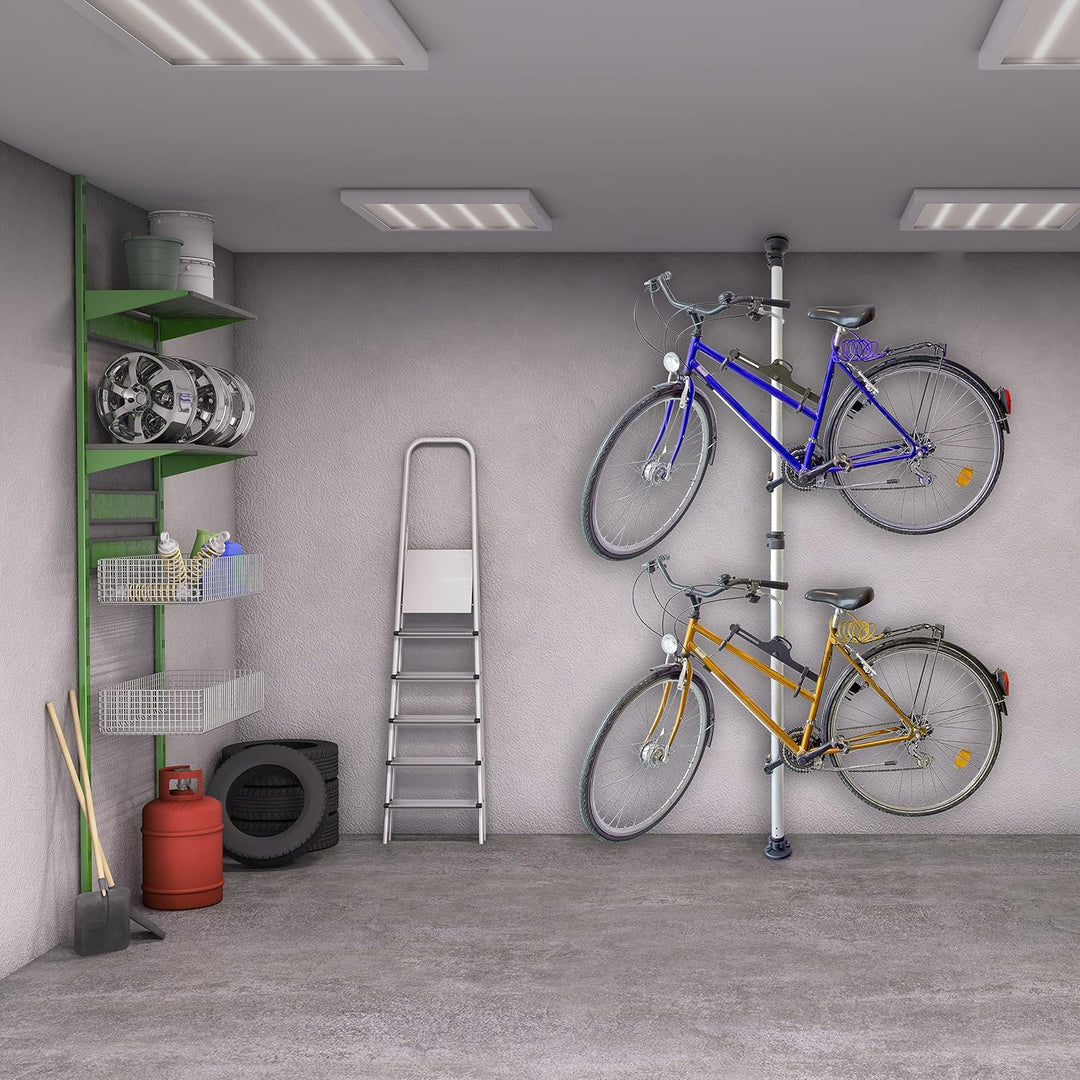 Relaxdays Sonstiges Teleskop-fahrradhalterung Für 2 Fahrräder Verstellbar, silber und schwarz, STAND