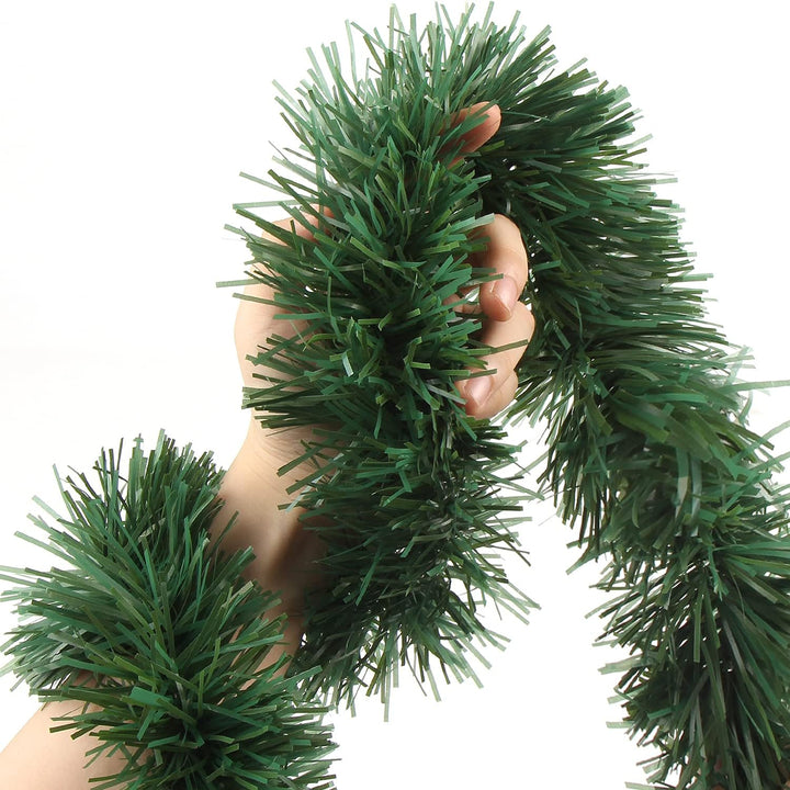 LOMIMOS Künstliche Girlande, ca. 100 m, Weihnachtsgirlande, künstlich, weich, Grün Dunkelgrün, Dunke