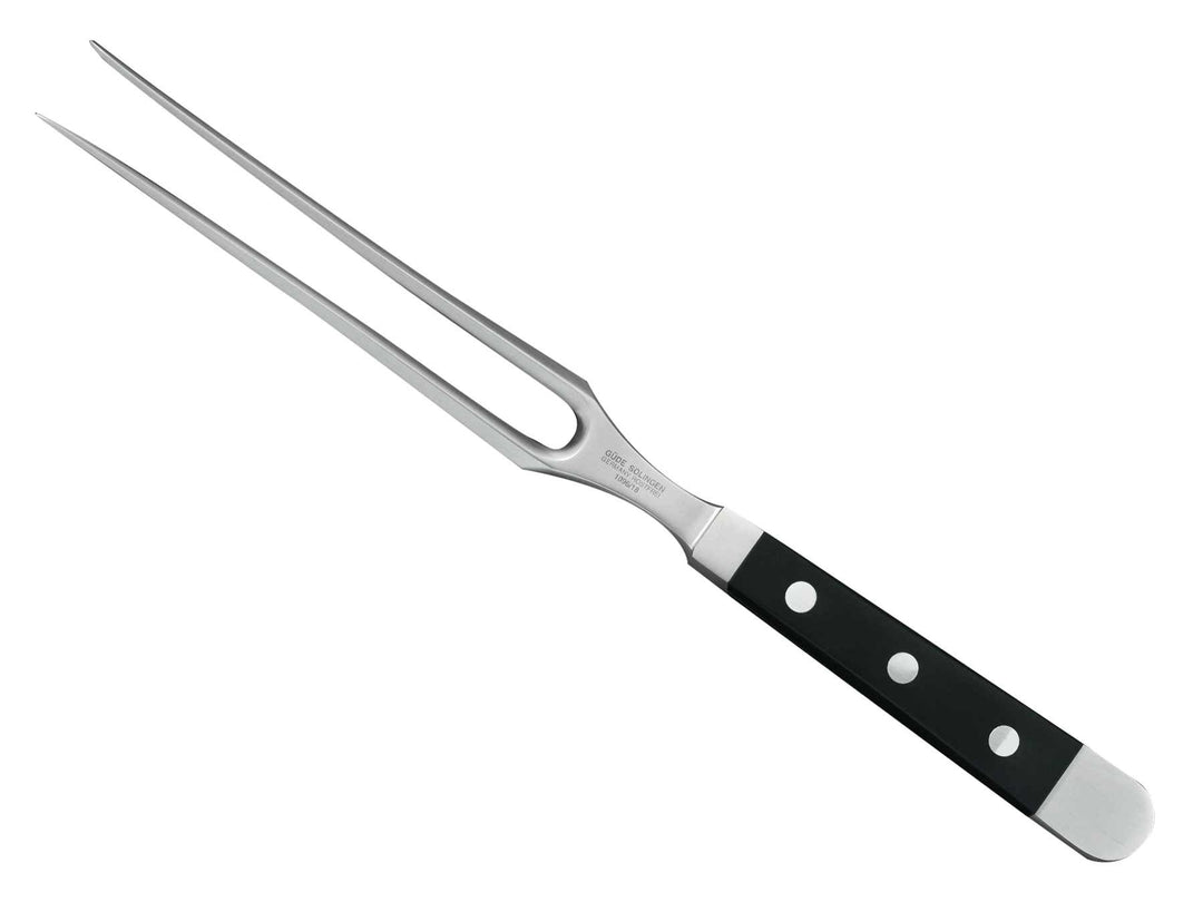 Güde 1096/18 Solingen - Fleischgabel geschmiedet, 18 cm, POM schwarz, ALPHA, Doppelkropf, Handmade G