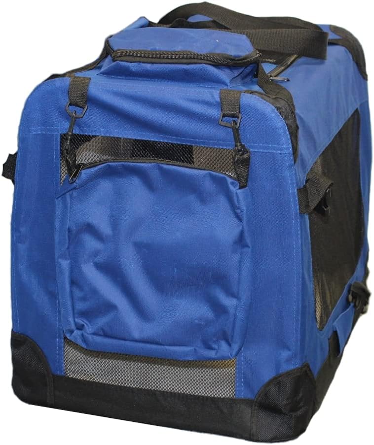 walexo Faltbare Hundebox Hundetransportbox Katzentransportbox Katzenbox (BLAU, L) BLAU L, BLAU L