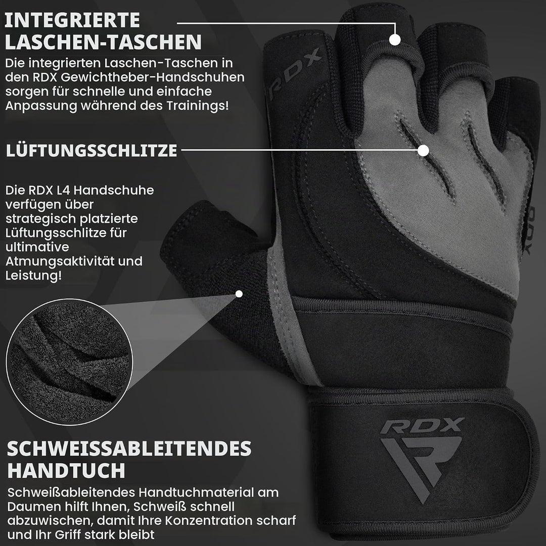 RDX Fitness Handschuhe Herren Damen, Trainingshandschuhe Krafttraining handgelenkschutz für Gewichth