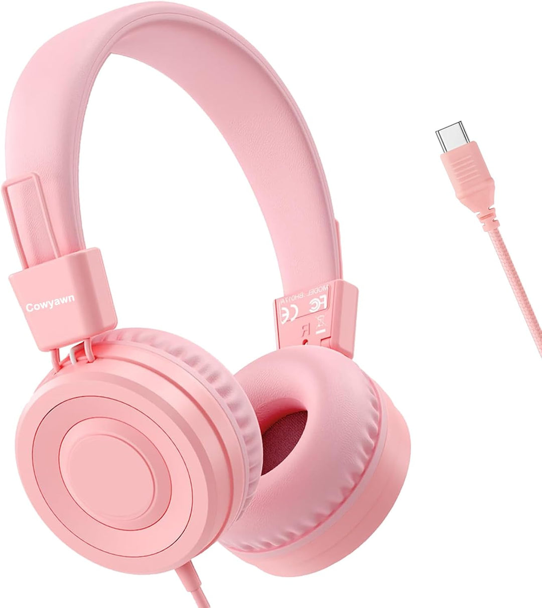USB Typ C Kinderkopfhörer für die Schule,kabelgebundene Kleinkindkopfhörer,94dB Lautstärkebegrenzung