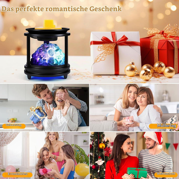 Duftlampe Elektrisch,Koralle Elektrische Duftlampe für Wachs mit RGB Licht, 3 in 1 Elektrische Wachs