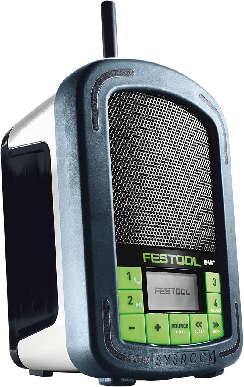 Festool Digitalradio BR 10 DAB+ SYSROCK (mit Netzadapter 230 V, AUX-IN Kabel, Tasche)