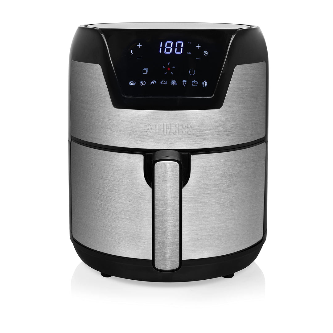 Princess Digitaler Airfryer XXL rund – 4,5 L Volumen – 66,7% weniger Energieverbrauch – Edelstahl –