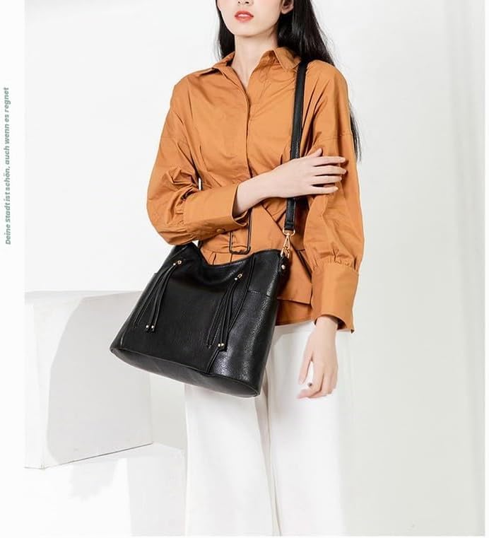 Coolives Damen Hobo Tasche aus PU-Leder Handtasche Damenhandtasche Vintage Schultertasche Hobos Dame
