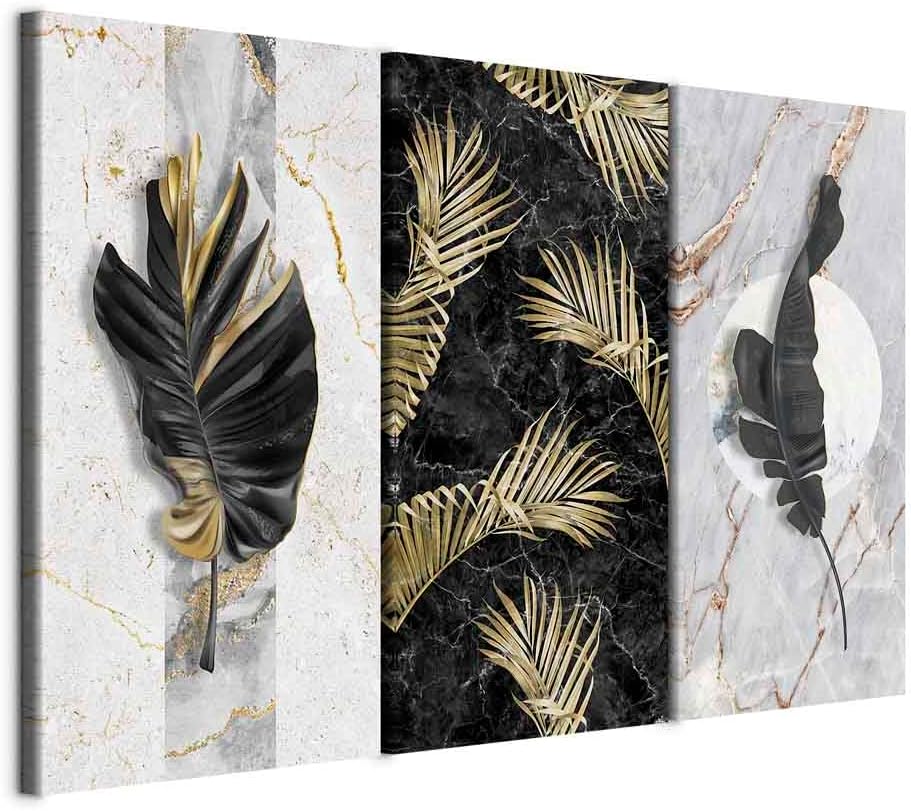 murando - Bilder tropische Blätter 120x80 cm Vlies Leinwandbild 3 Teilig Kunstdruck modern Wandbilde