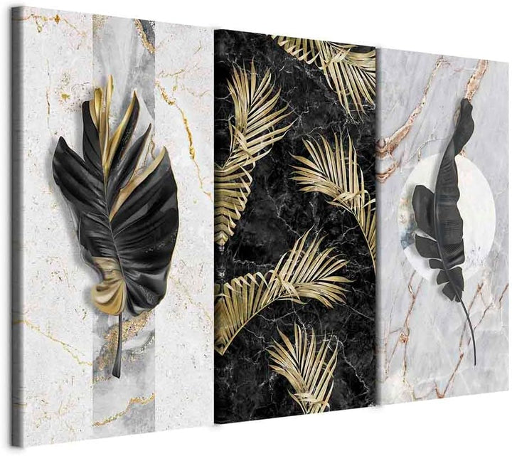 murando - Bilder tropische Blätter 120x80 cm Vlies Leinwandbild 3 Teilig Kunstdruck modern Wandbilde
