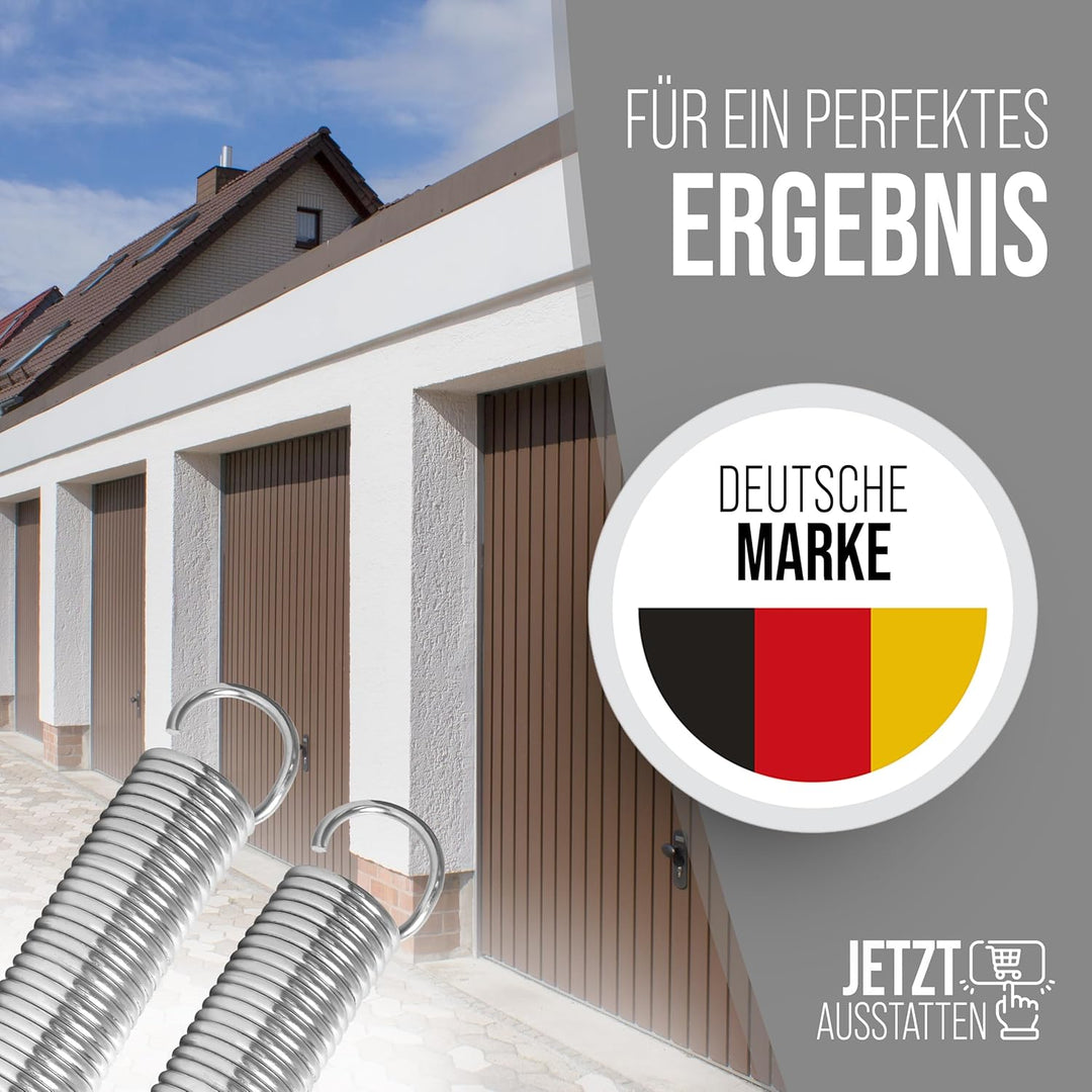 Garagentorfeder Paar (2 Stück) Universal Zugfeder - in 9 verschiedenen Grössen erhältlich - verzinkt