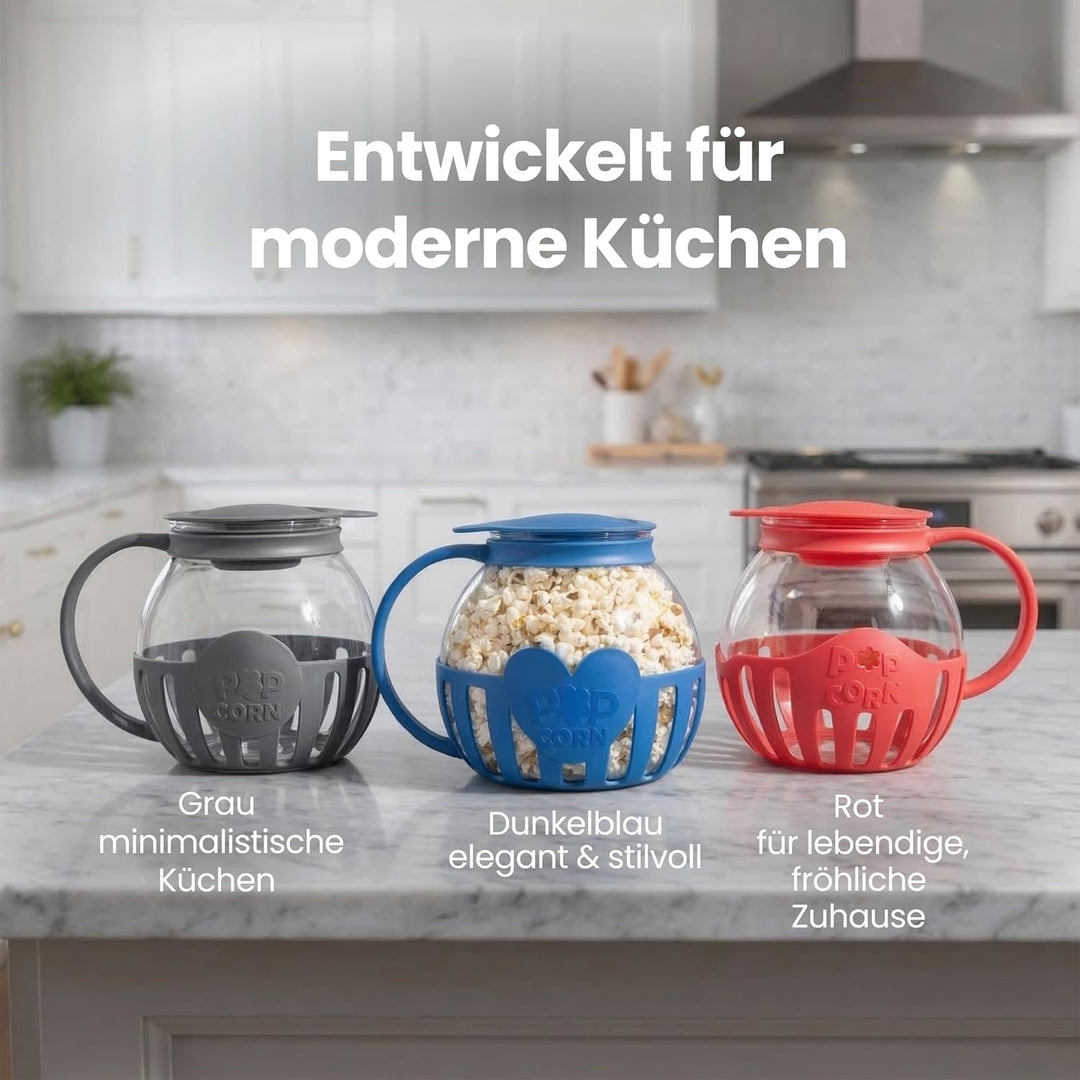 Netrox - Popcorn Maker für Mikrowelle – Glasbehälter, BPA-frei, spülmaschinengeeignet – Fettfreie Po