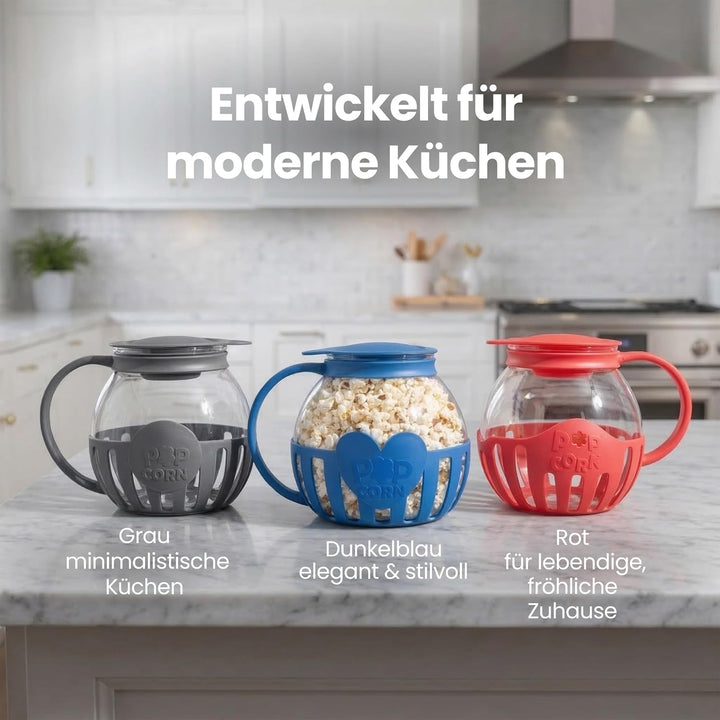 Netrox - Popcorn Maker für Mikrowelle – Glasbehälter, BPA-frei, spülmaschinengeeignet – Fettfreie Po