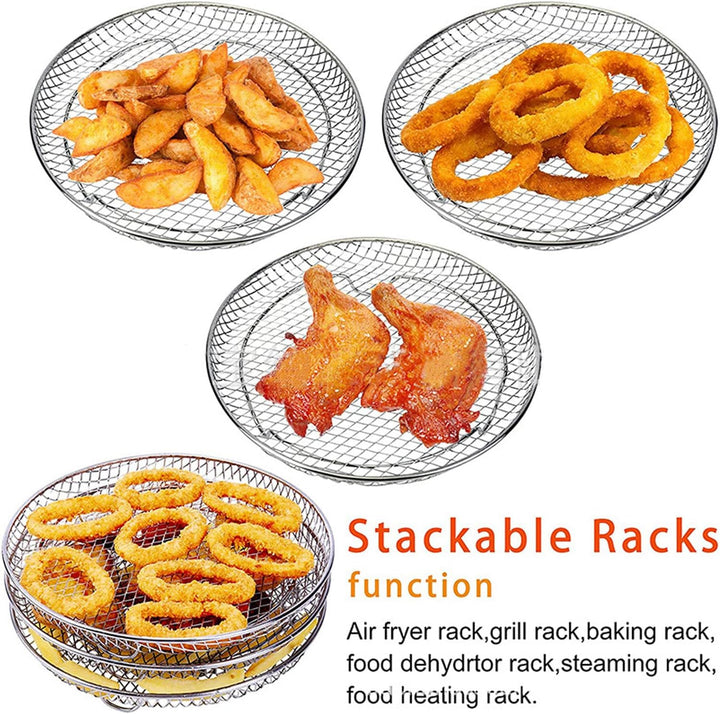 3Pcs Air Fryer Dehydrator Racks, Food Dehydrator Stand Racks Food Grade Edelstahl Trockengestell Air