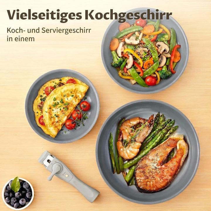 Pfanne Induktion 20, 24, 28 cm, Bratpfanne mit Antihaft-Keramikbeschichtung, Molekular gebondeter In