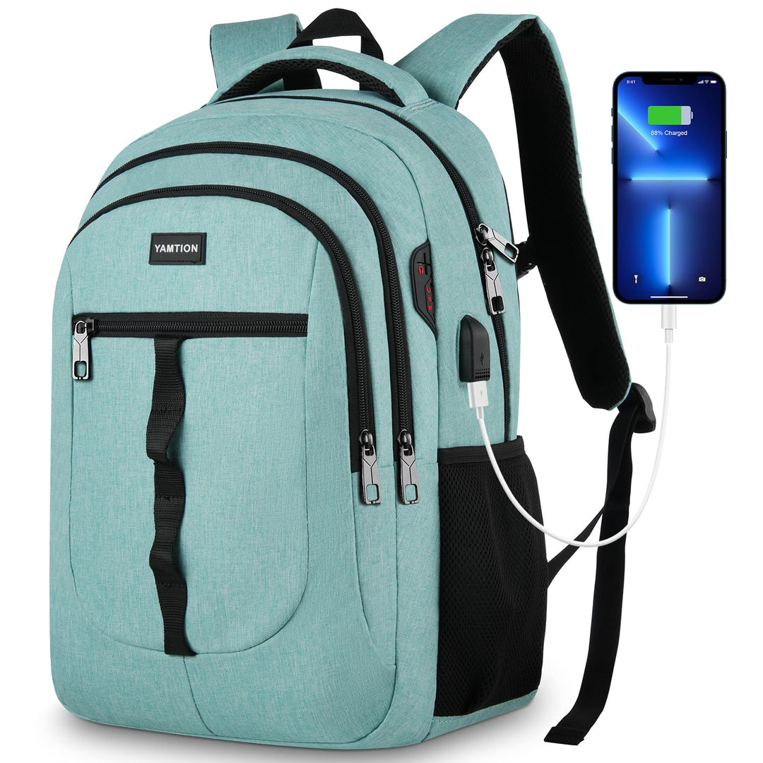 YAMTION 17.3 Zoll Rucksack Herren und Damen,Unisex Schulrucksack Teenager für Jungen Mädchen Laptop