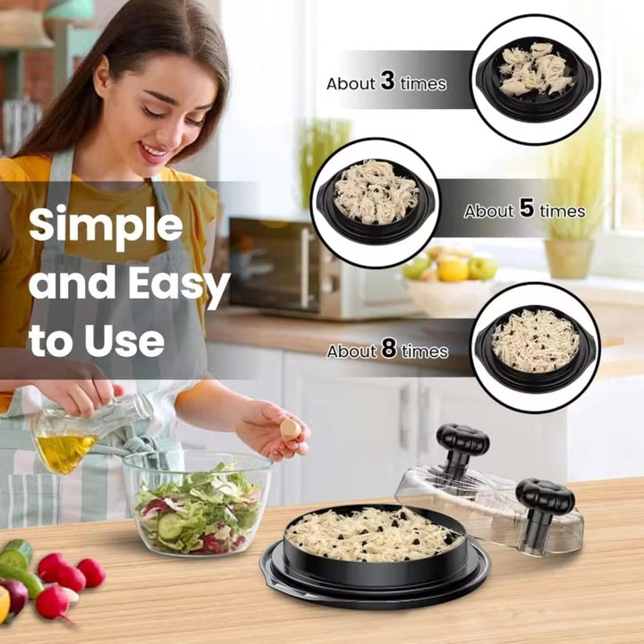 Chicken Shredder with Lid, 24.5 cm Meat Shredder with Ergonomic Handle & Non-Slip Base, BPA-Free Foo