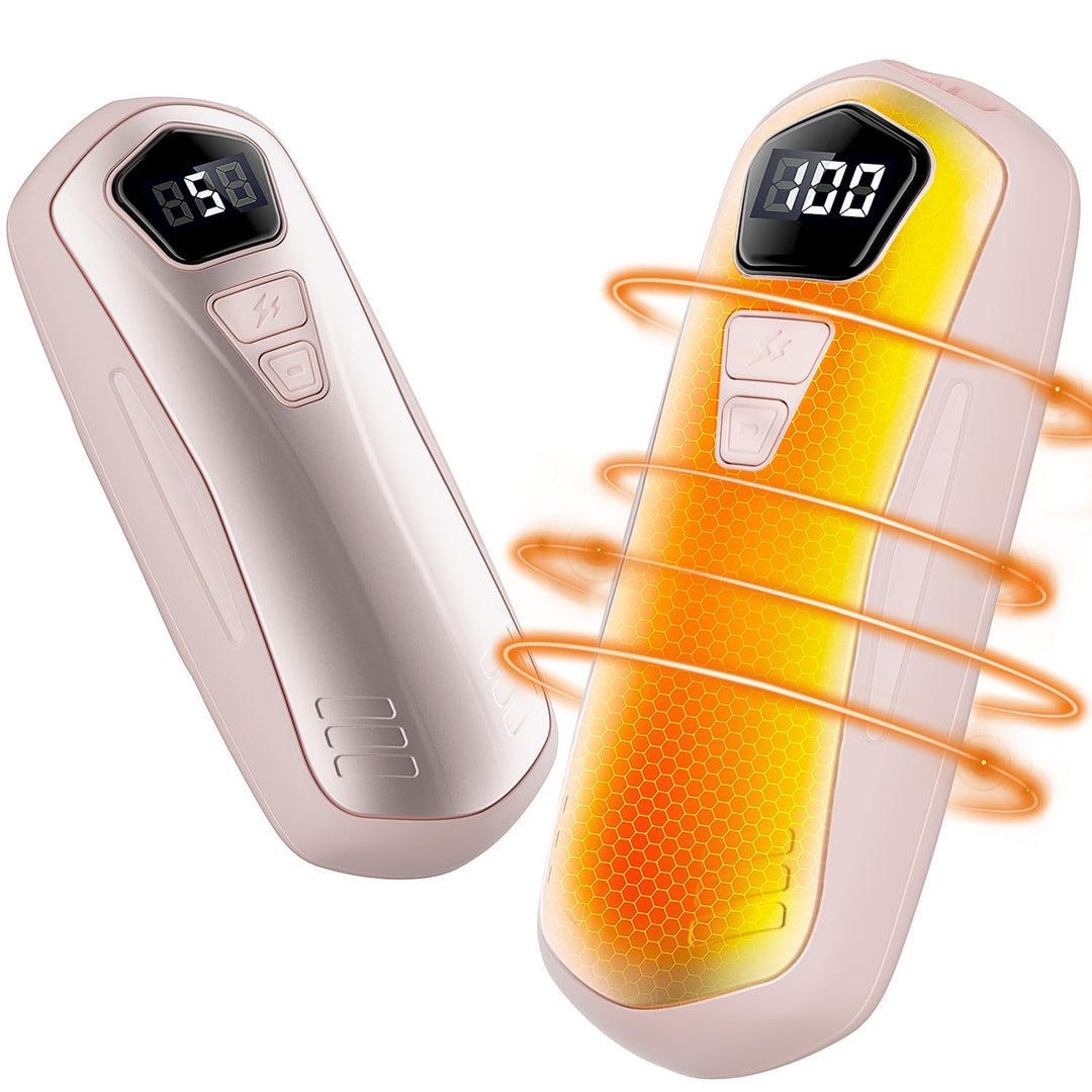 Handwärmer Elektrisch 2er Set,Taschenwärmer Wiederverwendbar mit 6000mAh,5 Heizmodi,Tragbarer USB Ha