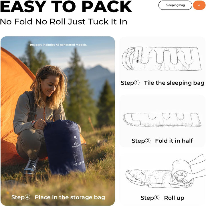 Schlafsack - 1,35 kg 3 Jahreszeiten-Deckenschlafsack, 2-in-1 Schlafsack Erwachsene, 10 °C bis 26 °C