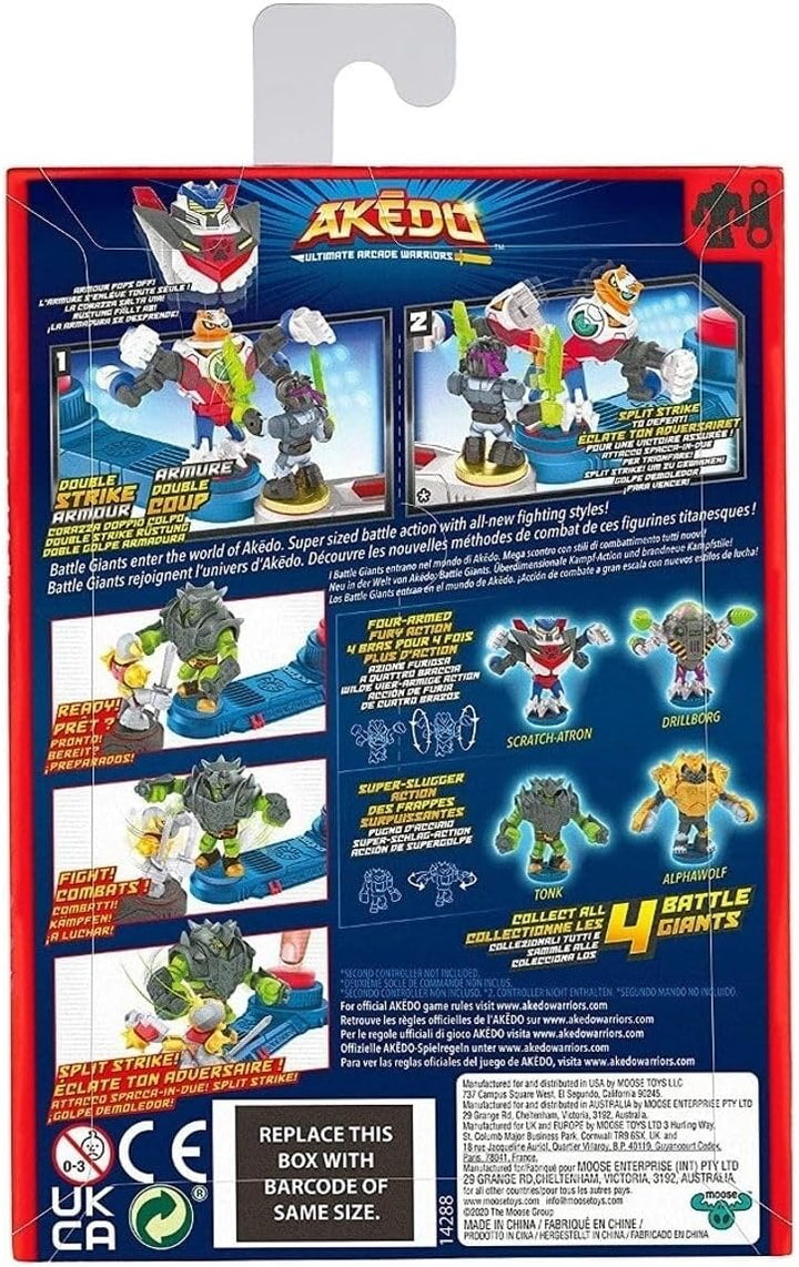 Akedo 14288 Ultimate Arcade Warriors Giants Mini Battling Action Figures Ready, Fight, Split Strike-