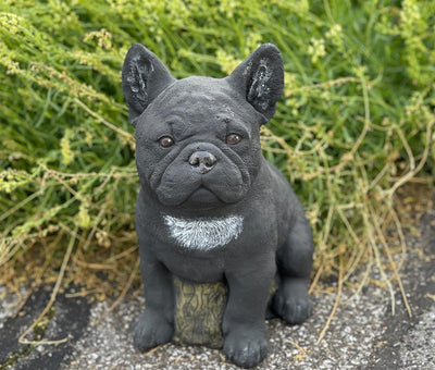 Stone and Style Steinfigur Frenchie schwarz Französische Bulldogge frostfest