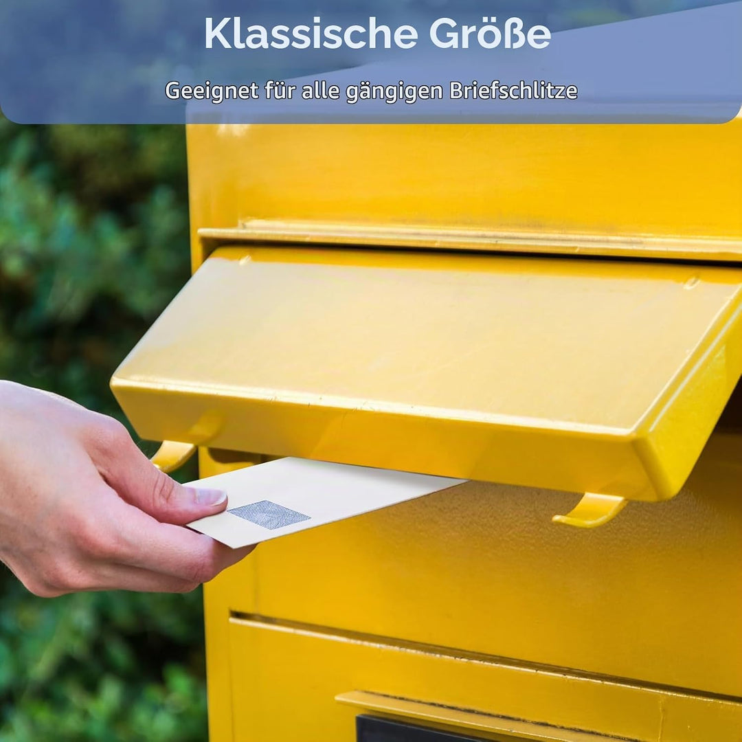 50 Stück Briefumschlag C4 A4 weiss, mit Fenster, selbstklebend, mit Abziehstreifen, Chiffre-Struktur