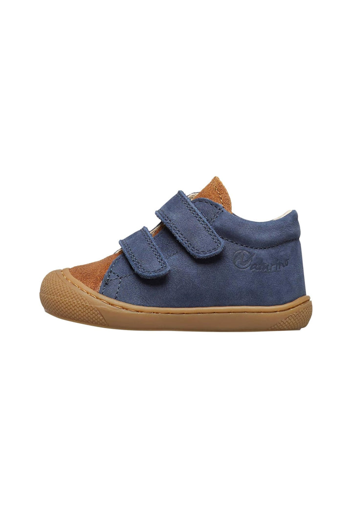 Naturino Lauflernschuhe aus Nappaleder 17 EU Marineblau Braun, 17 EU Marineblau Braun