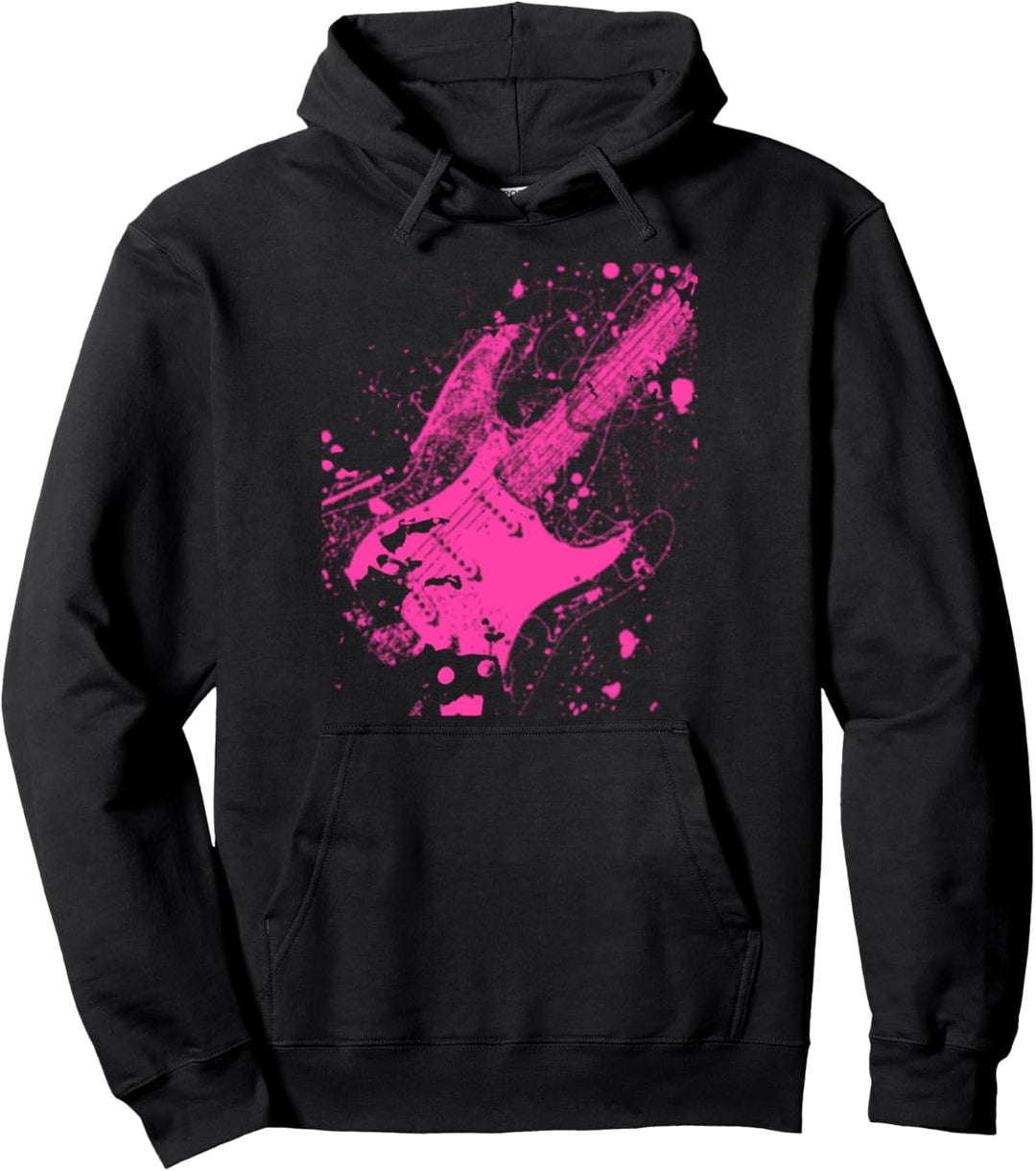 Bunte Gitarre Musiker Geschenk für Gitarristen Pullover Hoodie