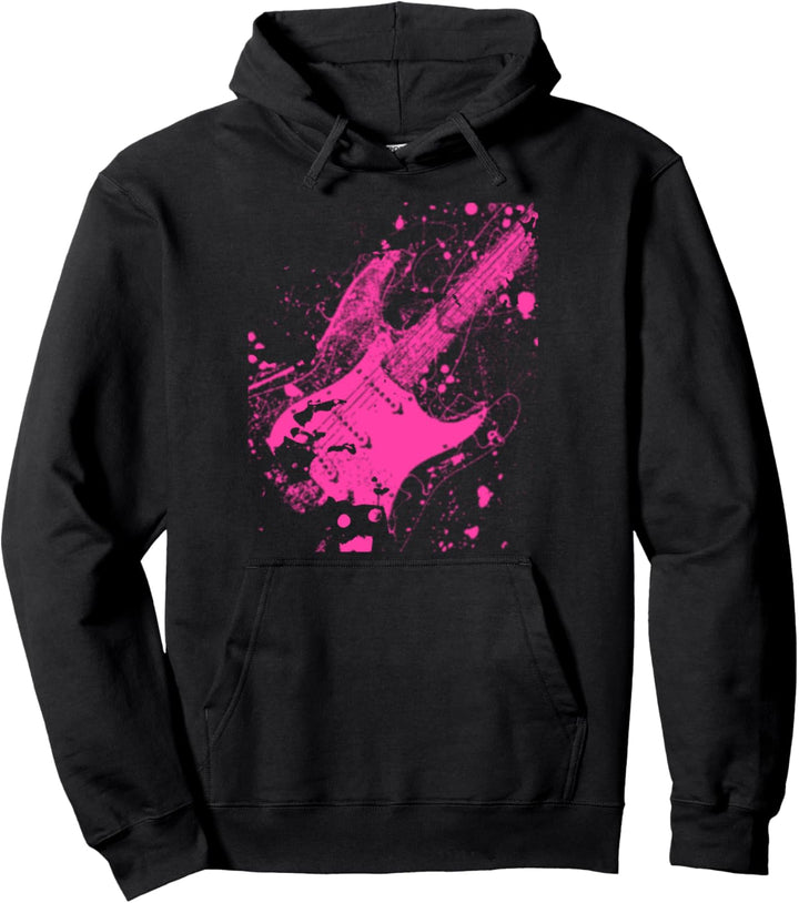 Bunte Gitarre Musiker Geschenk für Gitarristen Pullover Hoodie