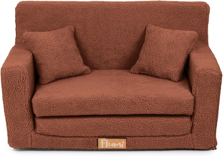 Flumi Personalisierte Kindercouch 92x40x60 Kindersofa mit Schlaffunktion 3in1 + Gravur Kindername -