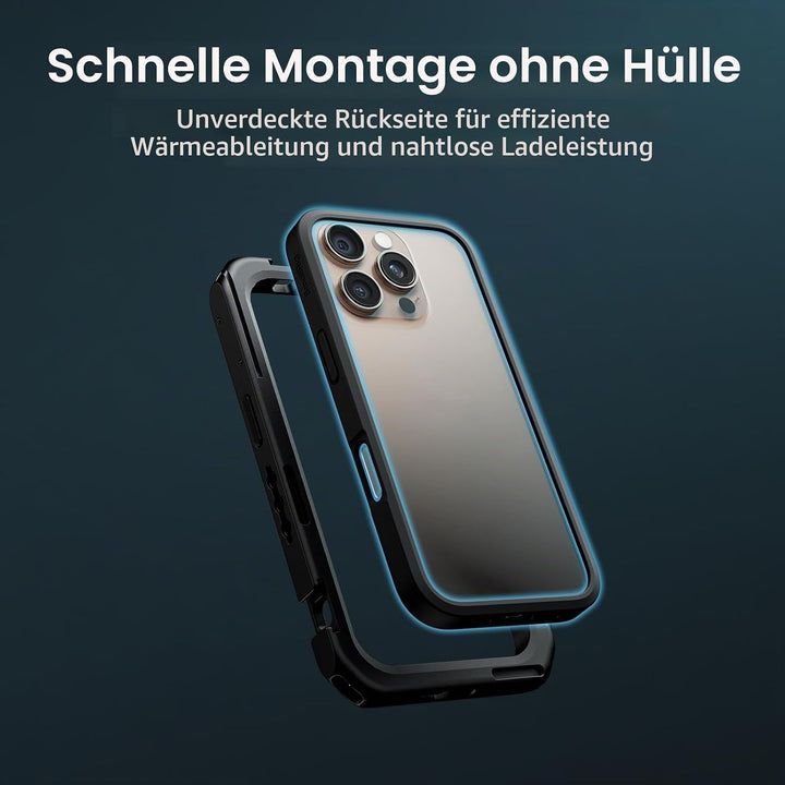 SMALLRIG Mobile Video Cage Basic Edition für iPhone 16 Pro mit speziellem Telefonkäfig mit T-Mount-O