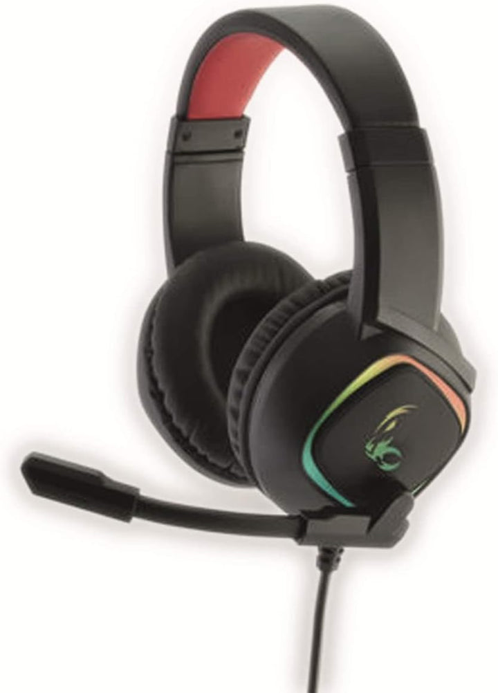 MediaRange MRGS301 Gaming 7.1 Surround Headset mit Kabel schwarz/rot einheitlich