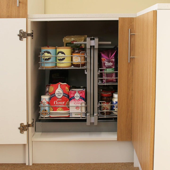 KuKoo Magic Corner Eckschrank-Korb Küchenschrank Körbe Schrankauszug Schrankkörbe Küchenkorb Korbaus