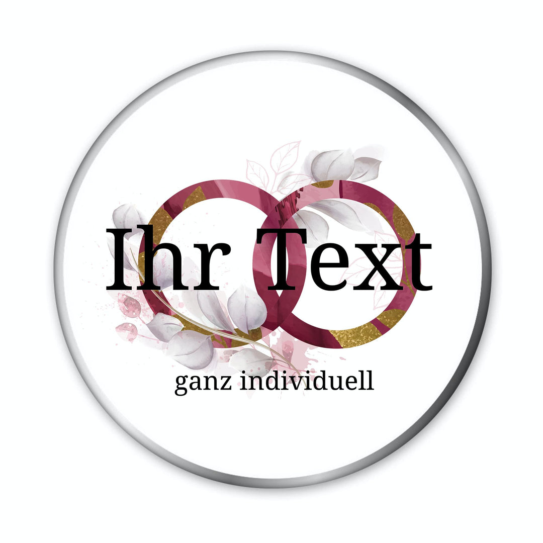 STEMPEL-FABRIK – personalisierbare runde Dose mit Name oder Wunschtext – Aquarell Motiv mit roten Ri