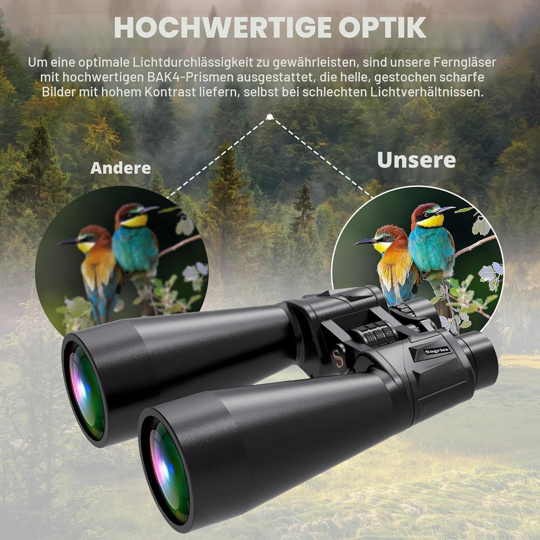 18x70 Fernglas für Erwachsene, Fernglas für Vogelbeobachtung mit grosser Objektivöffnung für Langstr