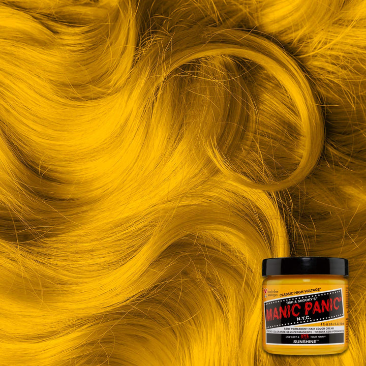 Manic Panic Sunshine Classic Creme, Vegan, Cruelty Free, Yellow Semi Permanent Hair Dye 2 x 118ml Su