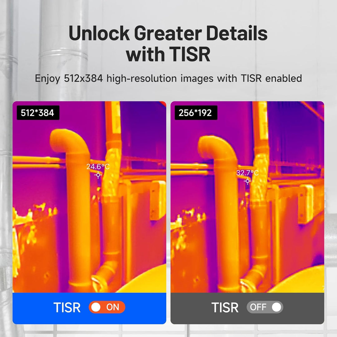 TOPDON Wärmebildkamera für Android TC001[Nur Android/Grau], 256 x 192 thermische Auflösung, Super IR