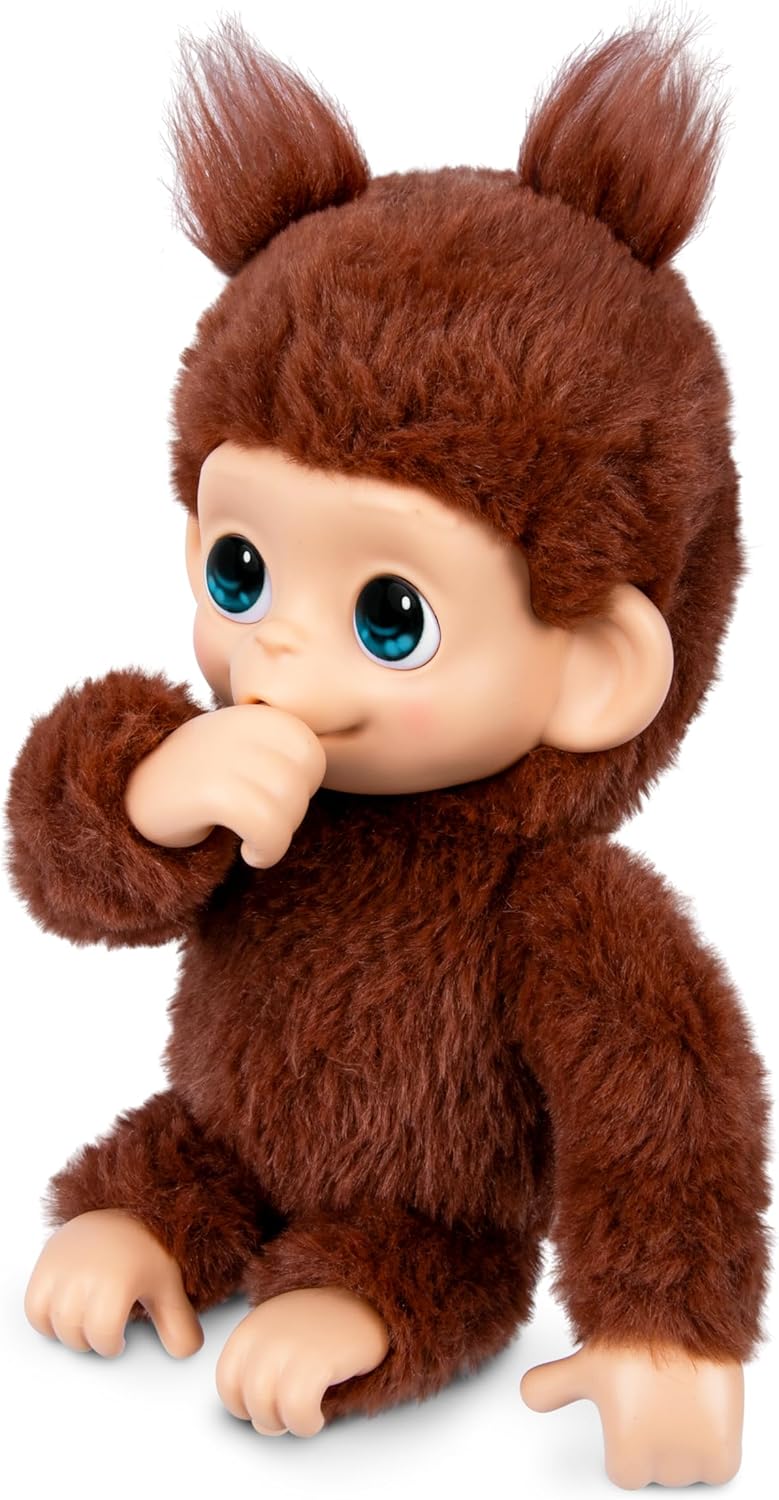 Little Live Pets Baby Monkey Minis – interaktiver Plüschaffe Chikki Cherry mit über 20 realistischen