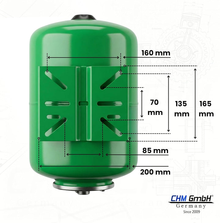 CHM GmbH® 100 L Membrankessel Druckkessel Stahltank Hauswasserwerk Druckbehälter max. 8 Bar Druck