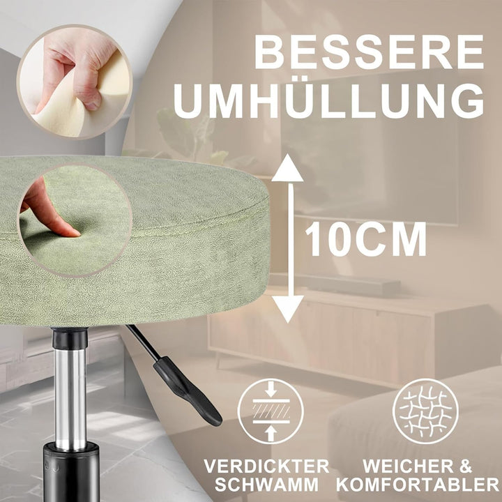 Zedelmaier Rollhocker höhenverstellbar, Bürohocker mit Gummirollen, 360° drehbar Hocker mit Rollen &